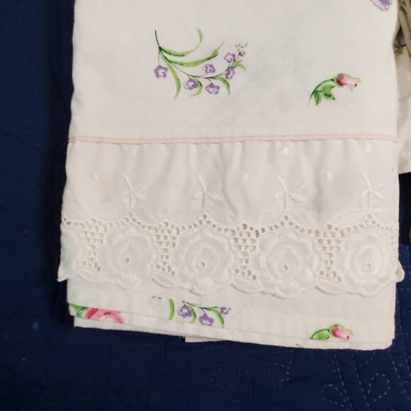 Vintage Martex Atelier Percale Sheets Twin 2 Flat 1 Bed Cover Floral No Iron - Picture 6 of 14